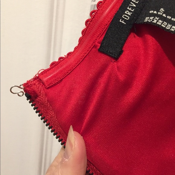 NWT Forever 21 Red Strapless Cocktail Mini Dress - Picture 7 of 8
